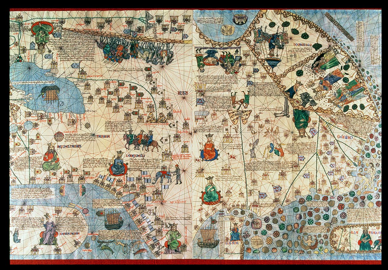 Atlante catalano, 1375 (mappa) da Abraham & Cresques Jehuda (1360-1410) Cresques