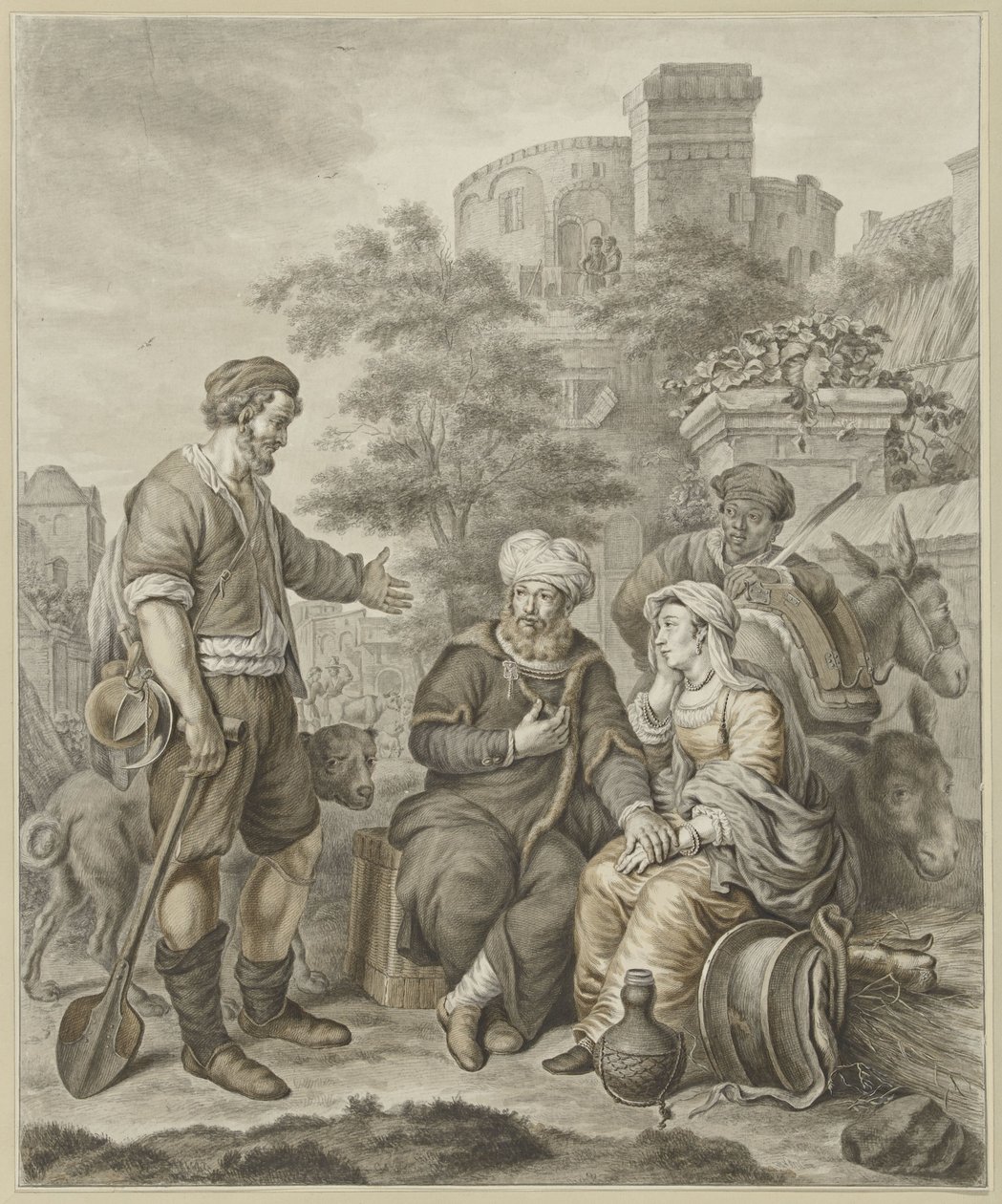 Il levita e la sua concubina a Ghibea da Abraham Delfos