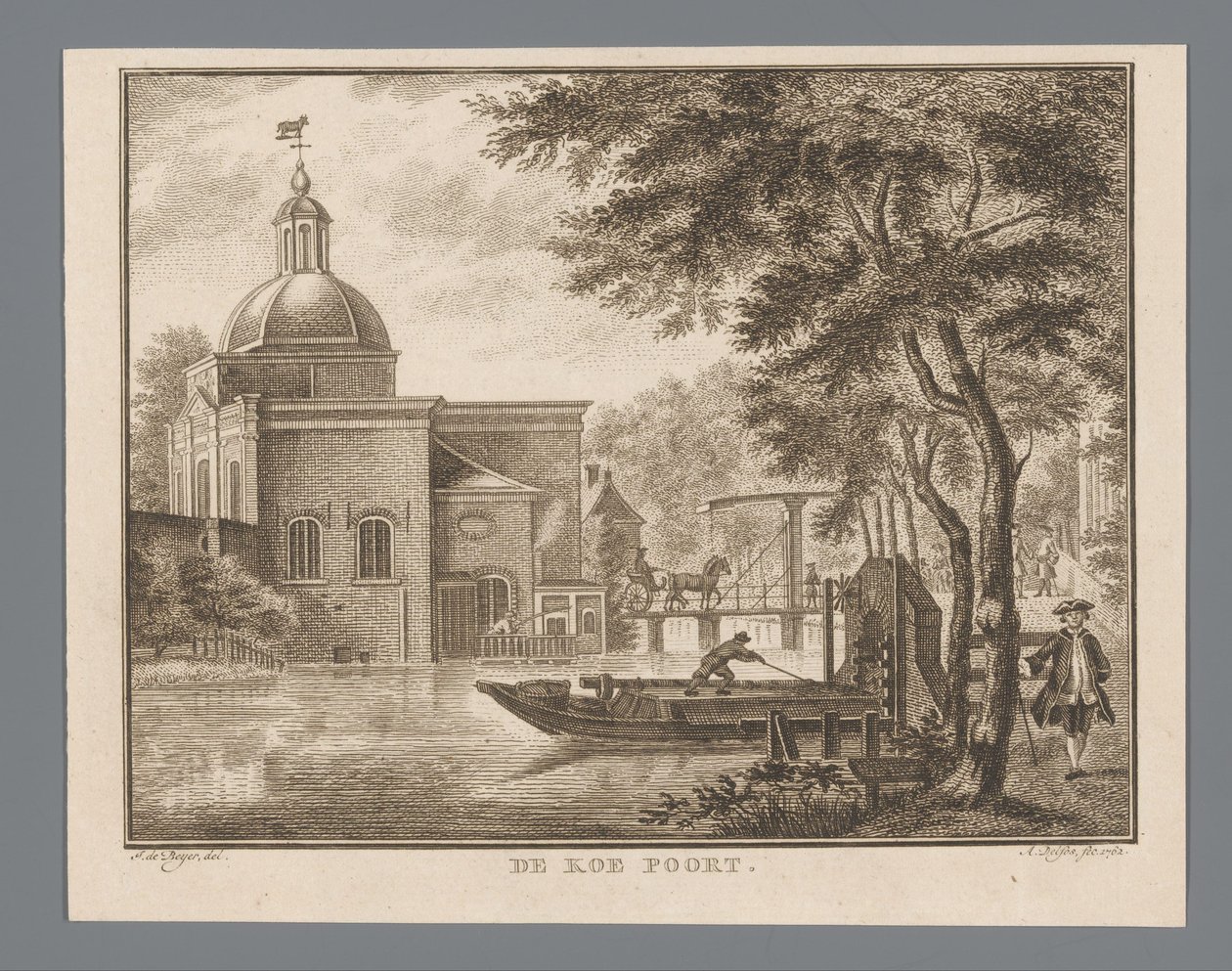 Gezicht op de Koepoort te Leiden De Koe Poort da Abraham Delfos
