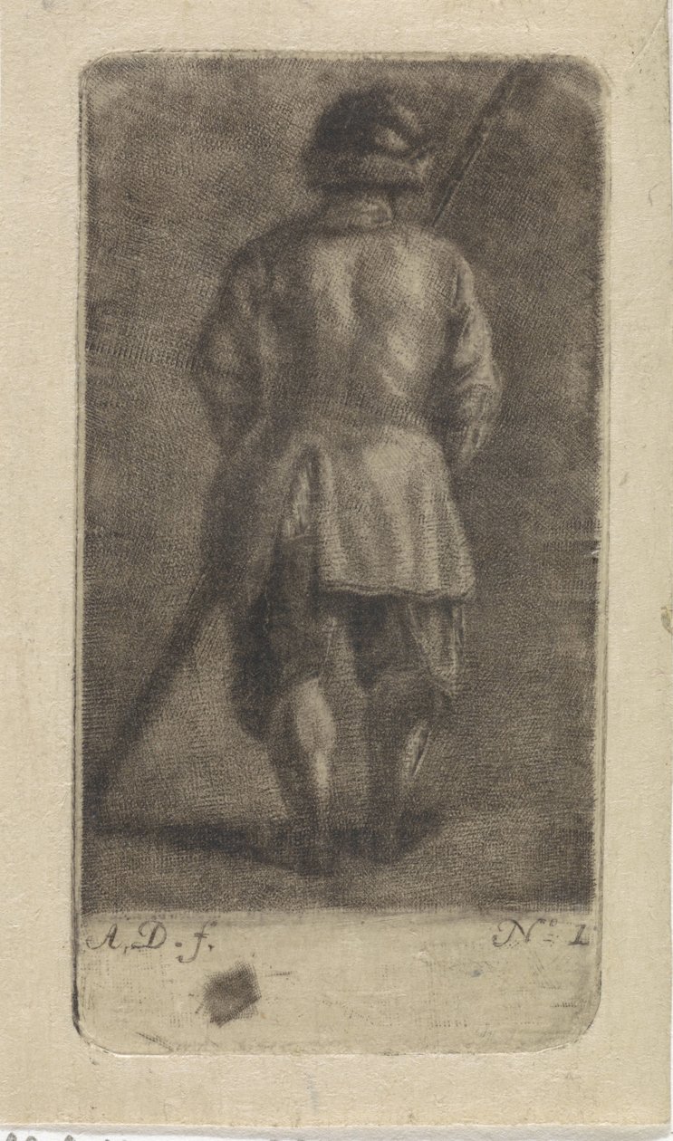 Uomo con bastone, visto di spalle da Abraham Delfos