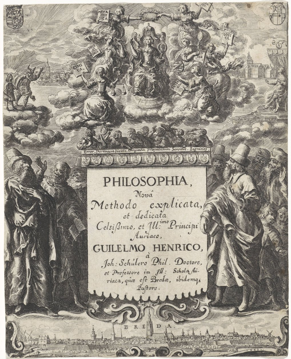 Allegoria della filosofia (Frontespizio per: Schuler, Johannes. Philosophi, 1663) da Abraham Dircksz. Santvoort