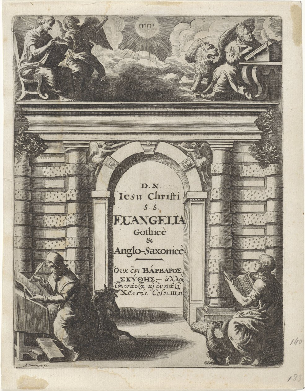 Quattro evangelisti intorno a un portale da Abraham Dircksz. Santvoort