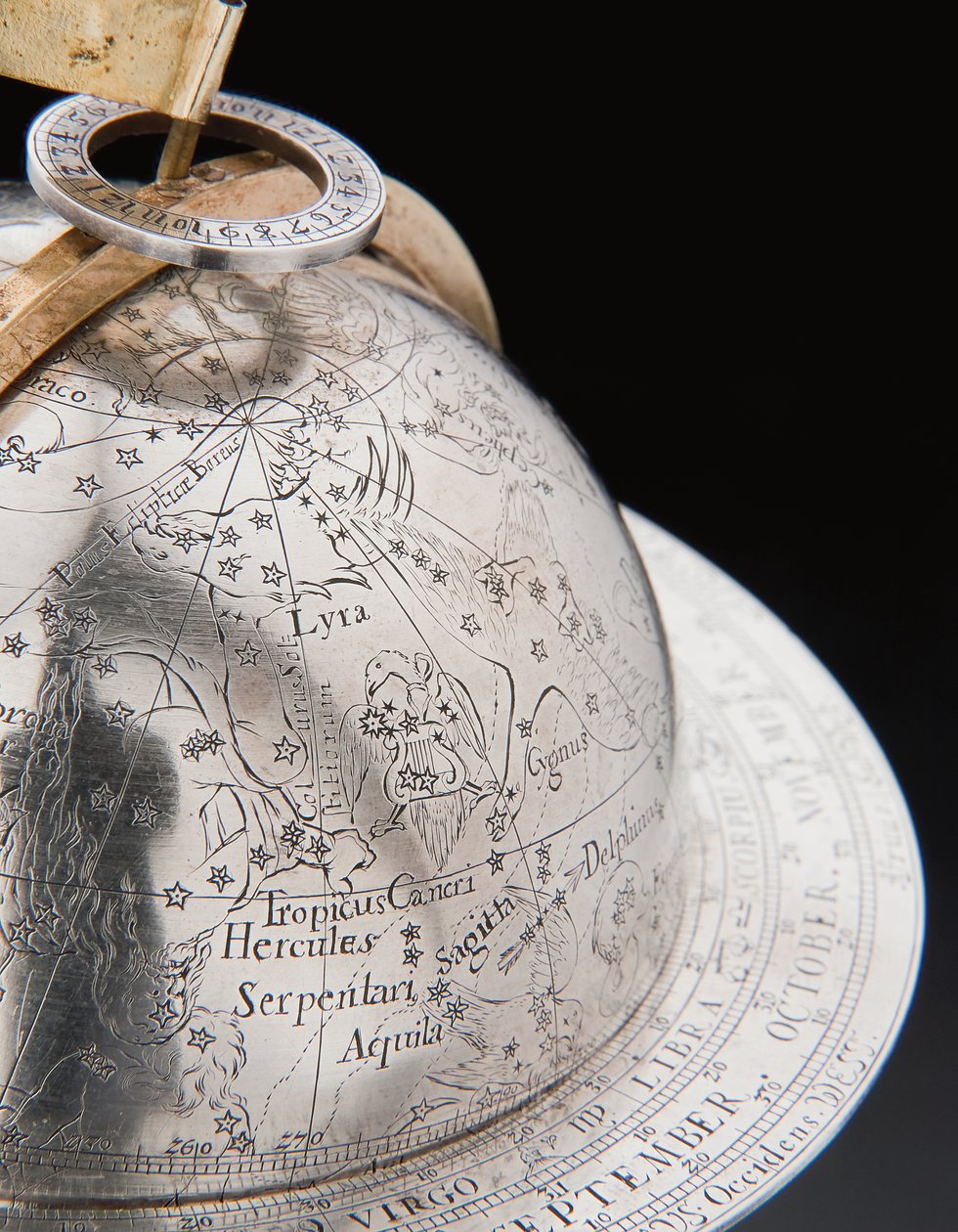 Due globi terrestri e celesti eccezionali, sostenuti da Ercole e Atlante, Augusta da Abraham Drentwett
