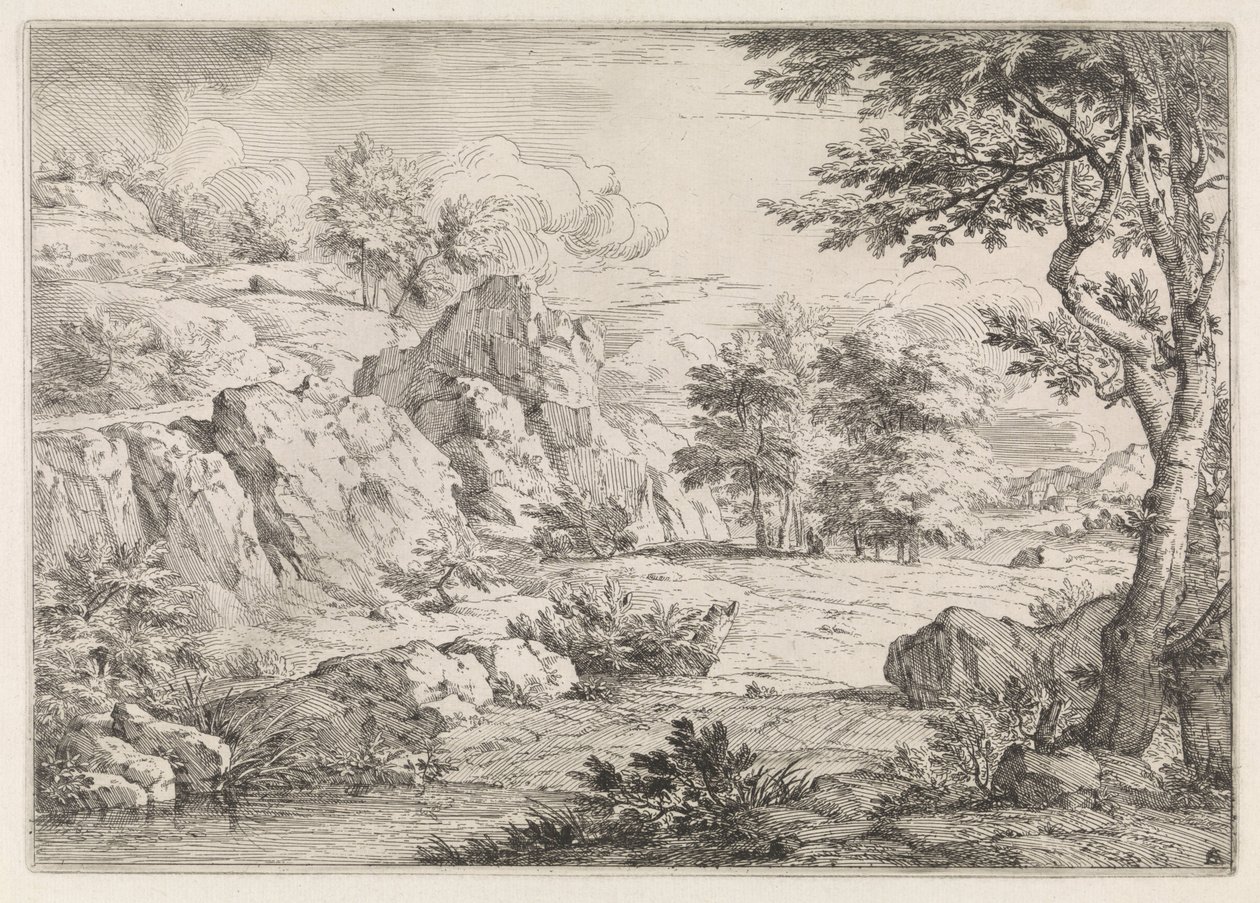 Paesaggio collinare con stagno da Abraham Genoels