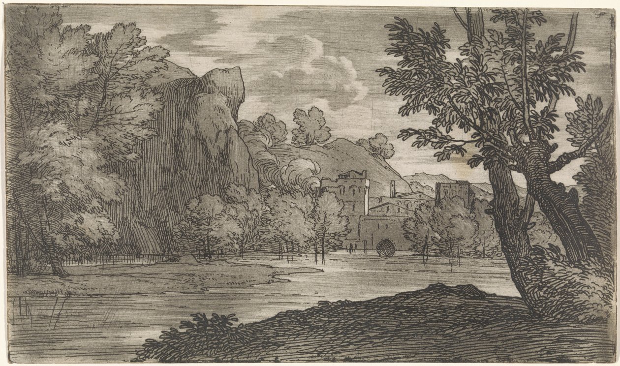 Paesaggio con fiume da Abraham Genoels