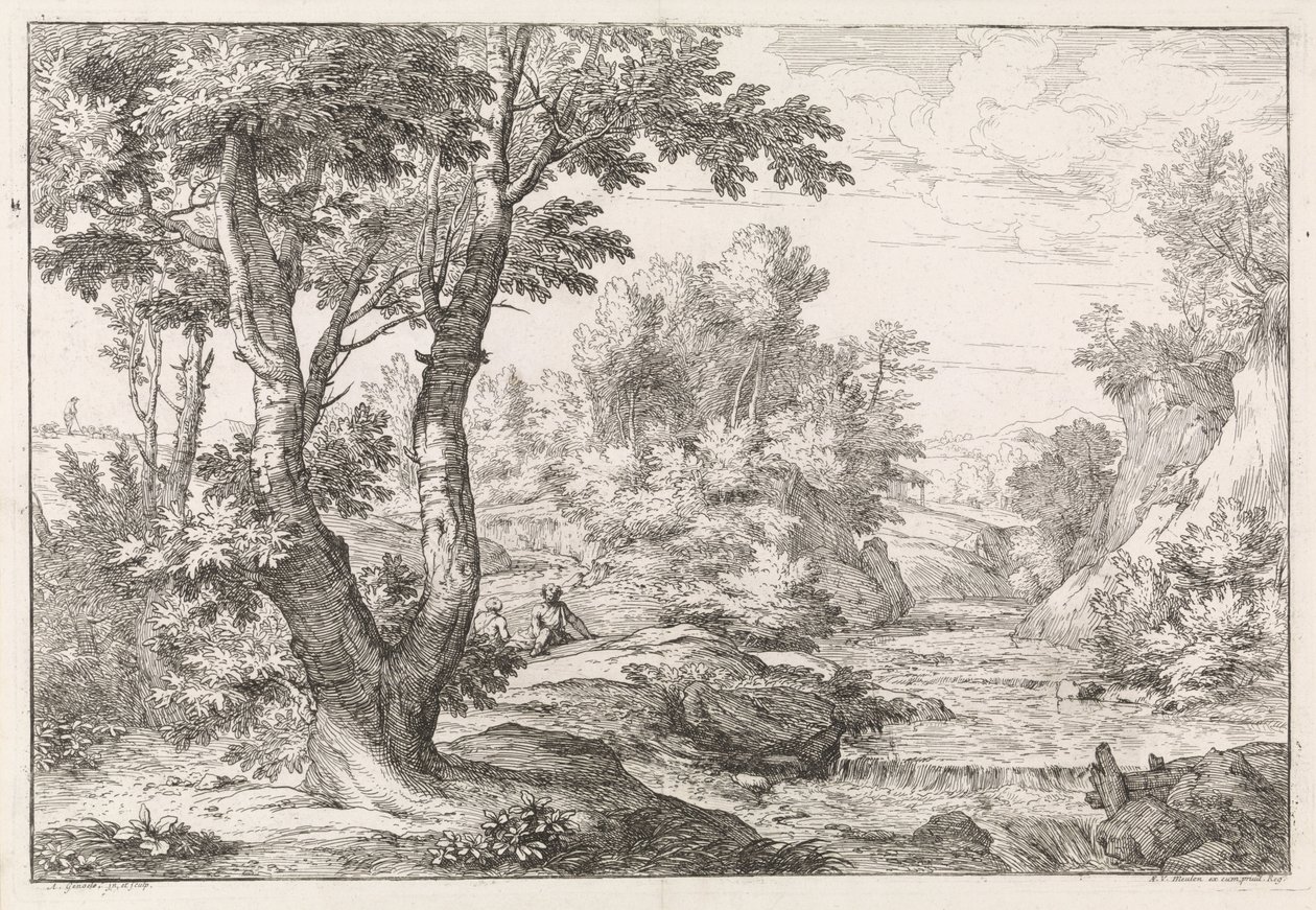 Paesaggio con fiume da Abraham Genoels