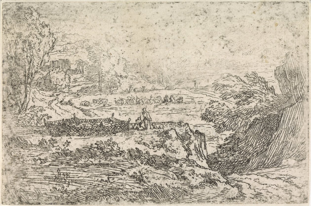 Paesaggio con pecore da Abraham Genoels
