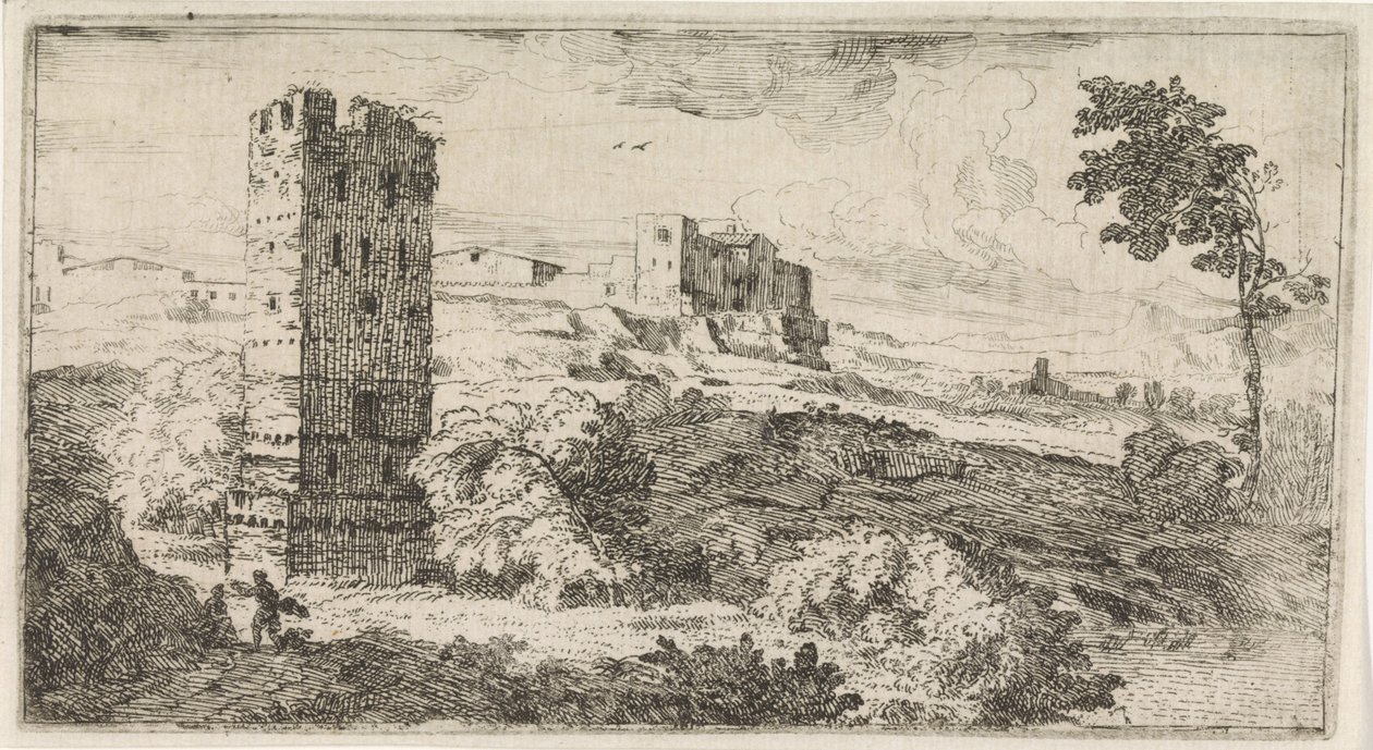 Paesaggio con torre quadrata da Abraham Genoels