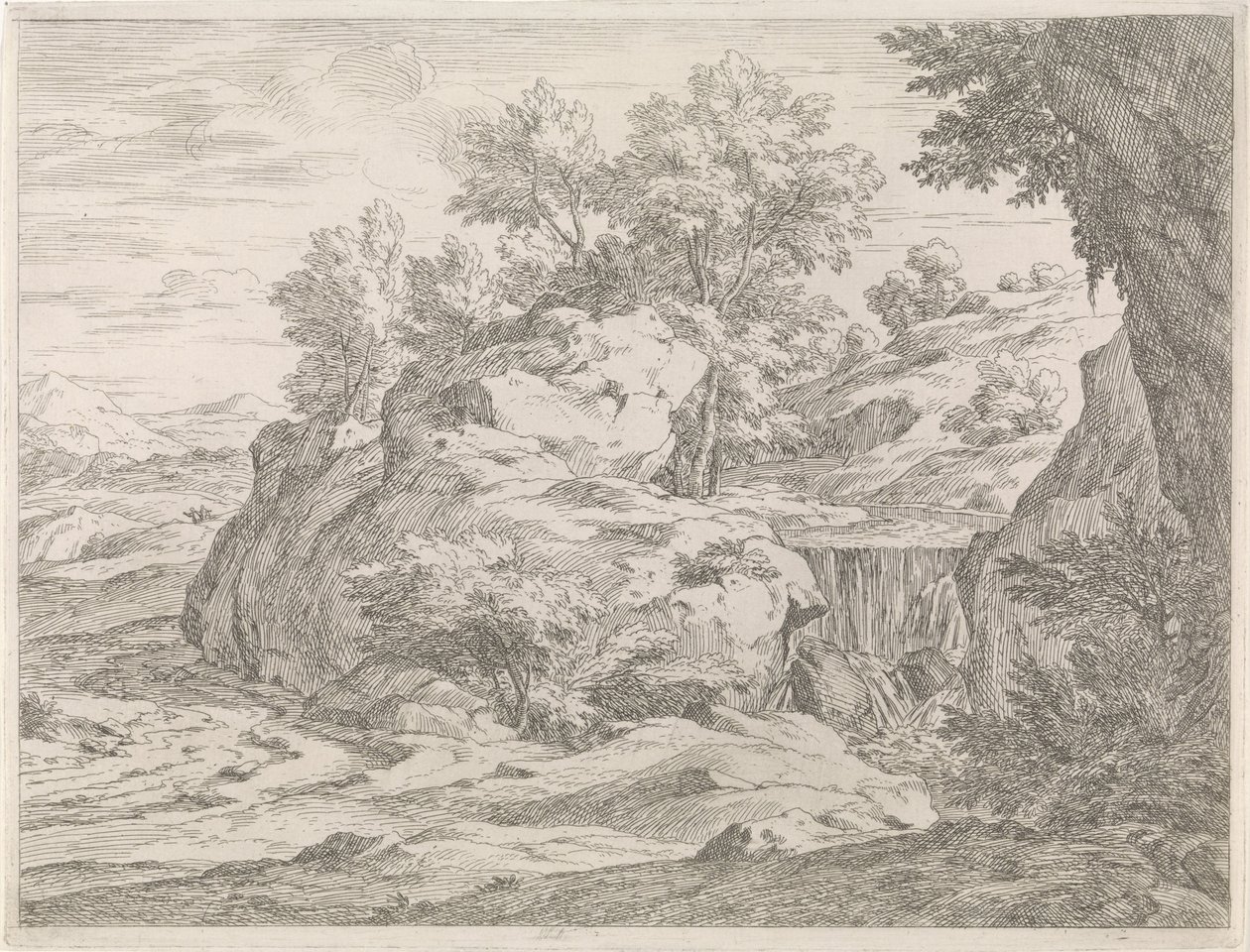 Paesaggio con cascata da Abraham Genoels