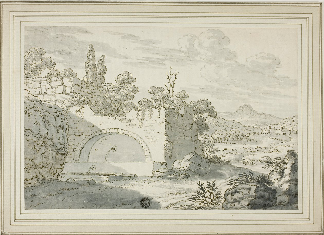 Paesaggio con fontana da Abraham Genoels II