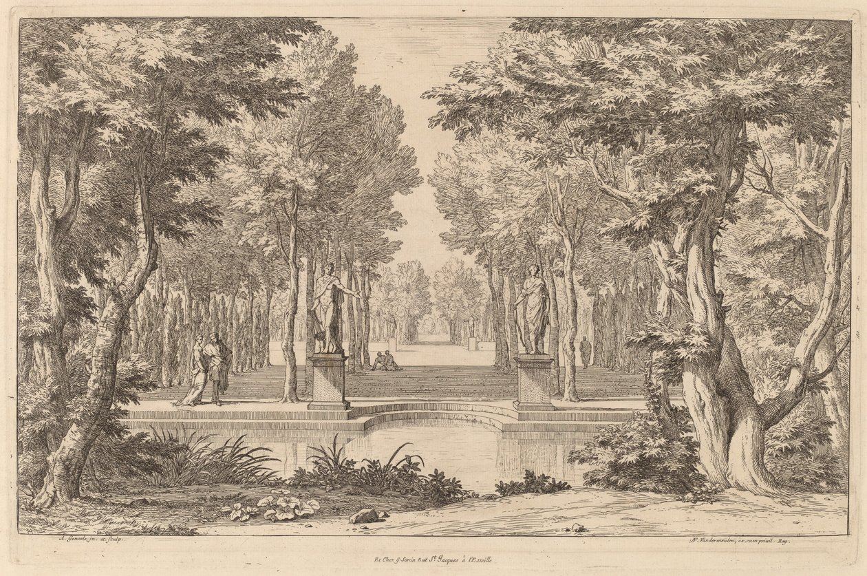 Le due statue da Abraham Genoels II after Adam Frans van der Meulen