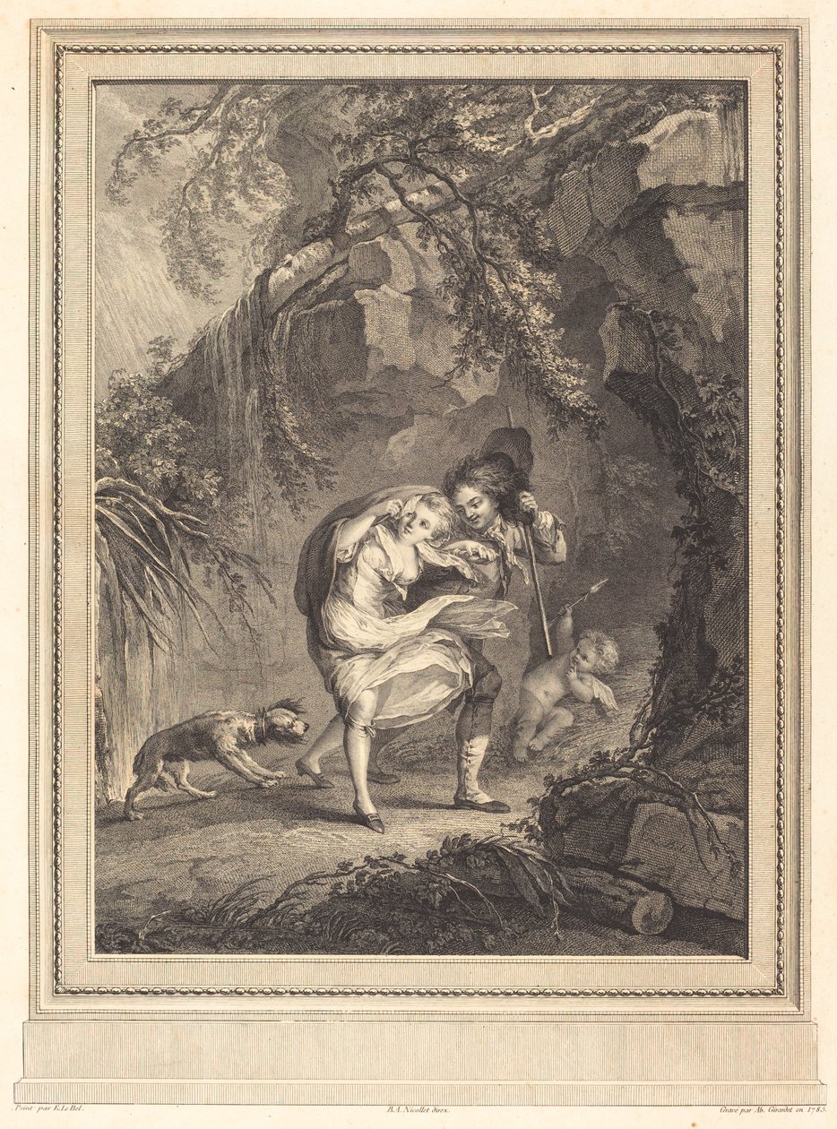Le coup de vent da Abraham Girardet after Antoine Lebel