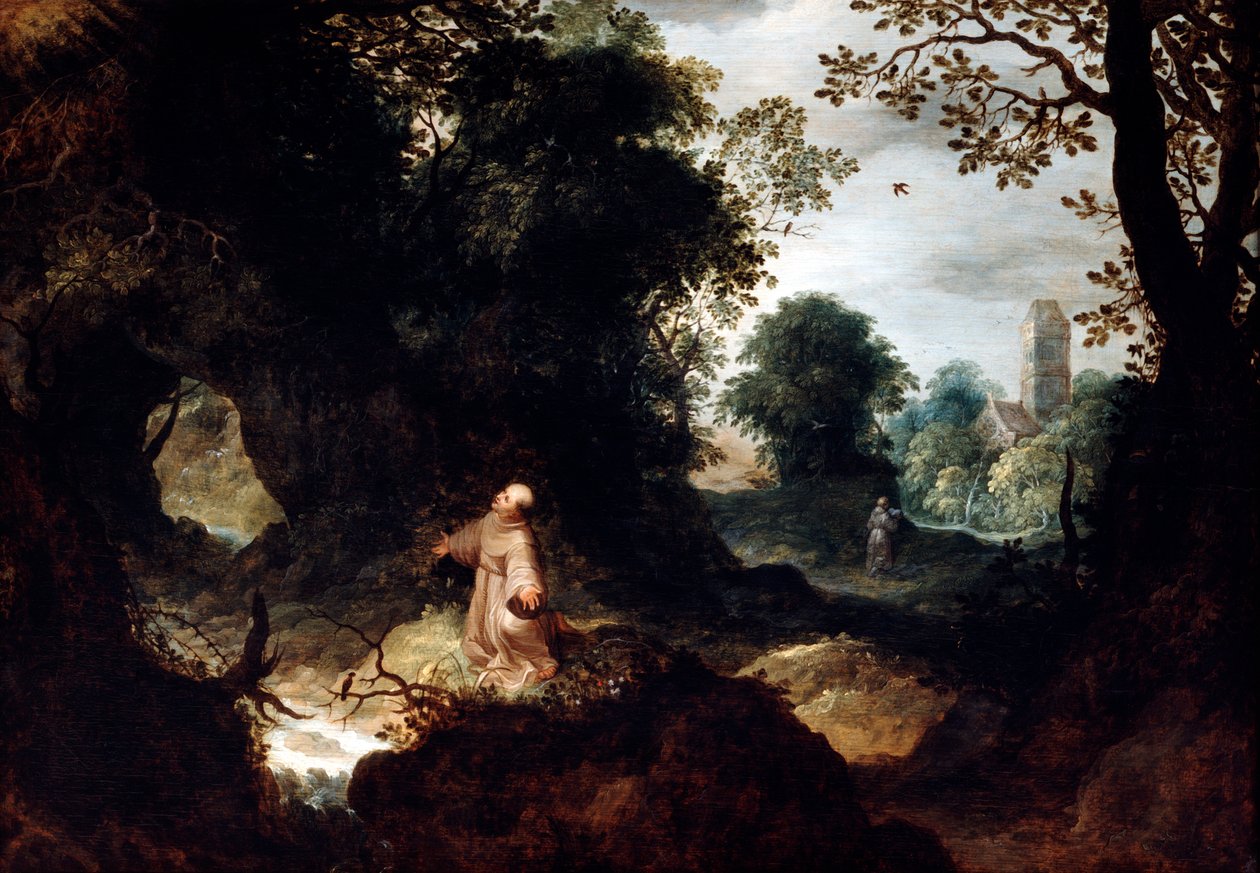 Paesaggio roccioso con San Francesco da Abraham Govaerts