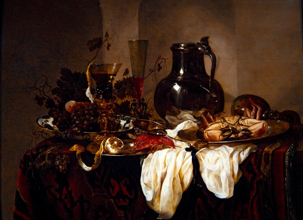 Natura morta con brocca e crostacei da Abraham Hendricksz van Beyeren