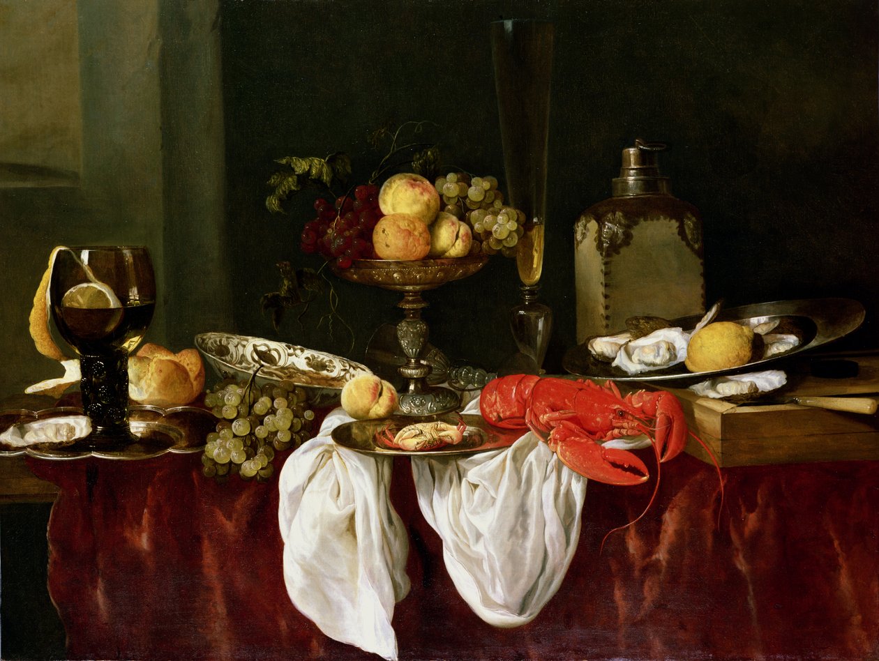 Natura morta con aragosta da Abraham Hendricksz van Beyeren