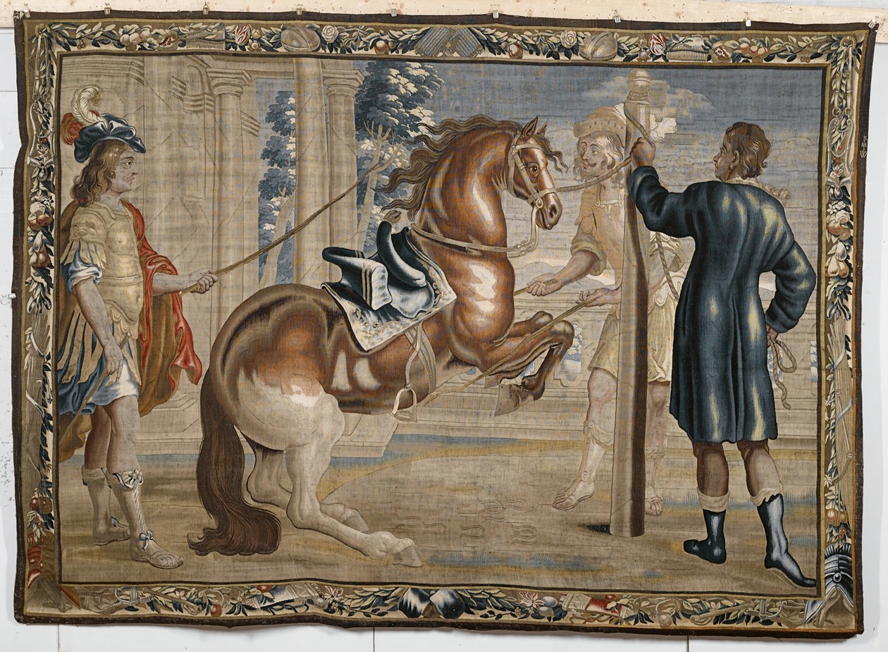 William Cavendish con un cavallo, c.1660 da Abraham Jansz. van after Diepenbeeck