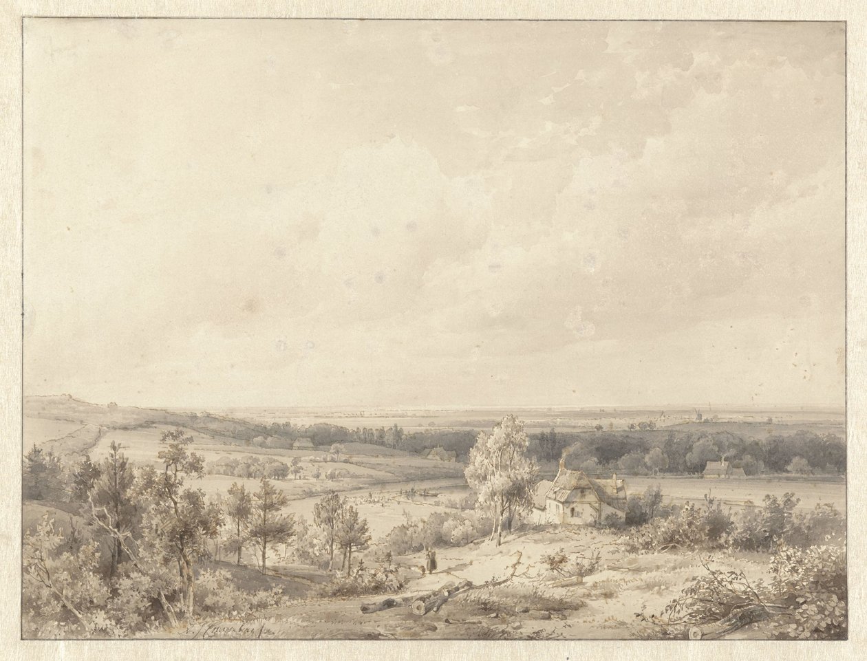 Veduta verso Alkmaar dalla duna di Schoorl da Abraham Johannes Couwenberg