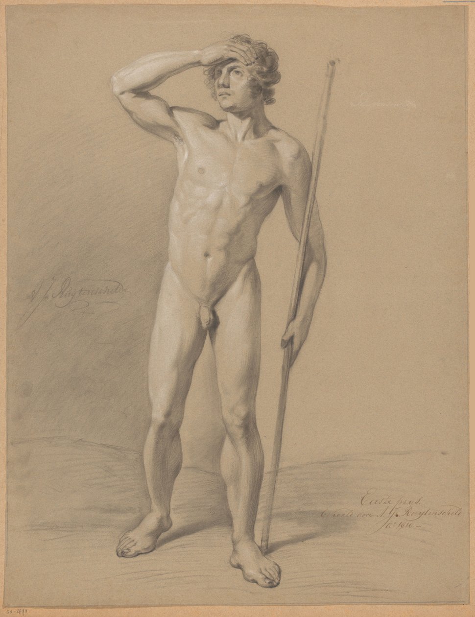 Nudo maschile in piedi, visto di fronte (1° premio 1810) da Abraham Johannes Ruytenschildt