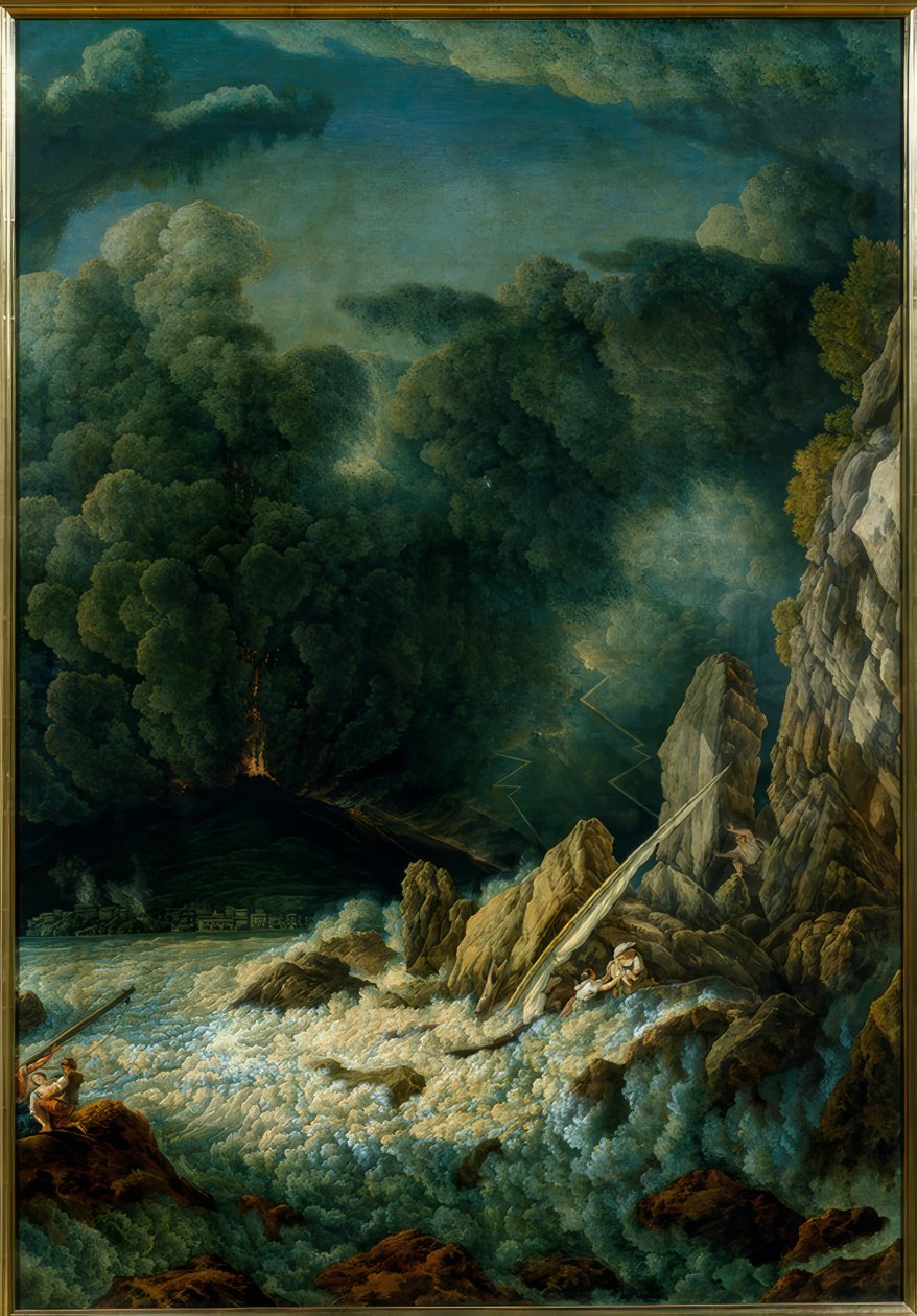 Eruzione del Vesuvio da Abraham Louis Rodolphe Ducros