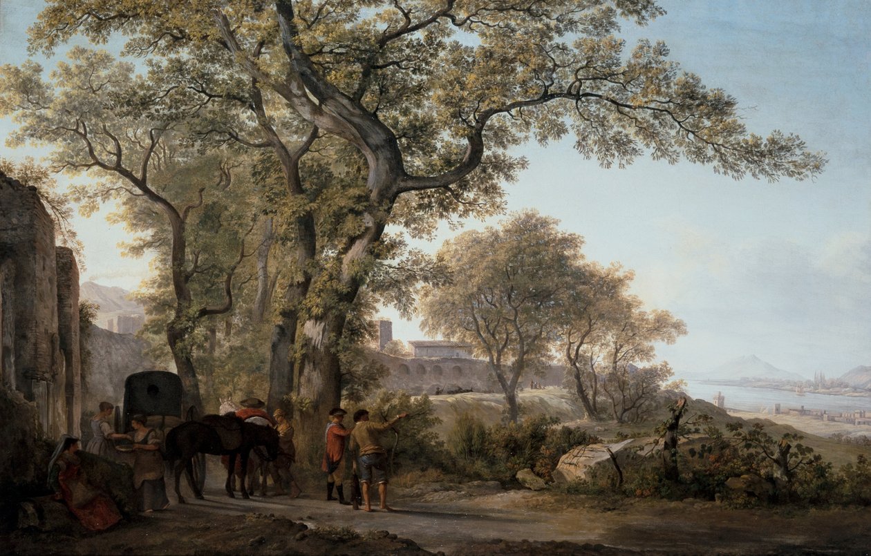 La Via Appia con una vista della Baia di Gaeta e il Circe Felsen da Abraham Louis Rudolph Ducros