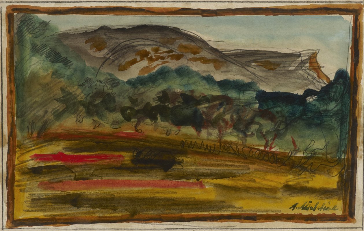 Paesaggio (acquerello e matita su carta) da Abraham Mintchine