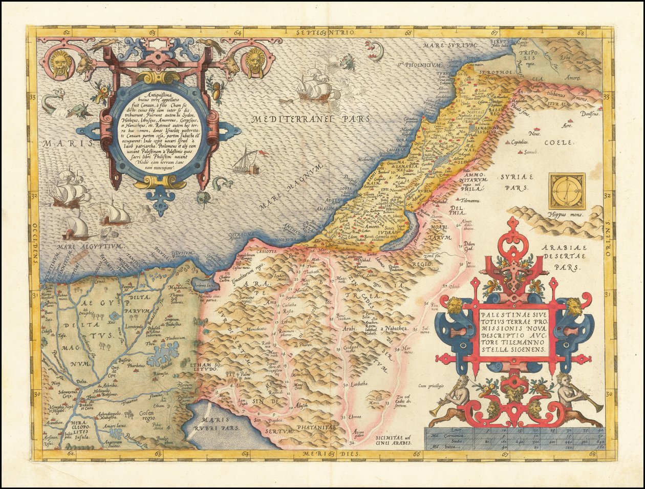 Mappa della Palestina del 1573 di Abraham Ortelius da Abraham Ortelius