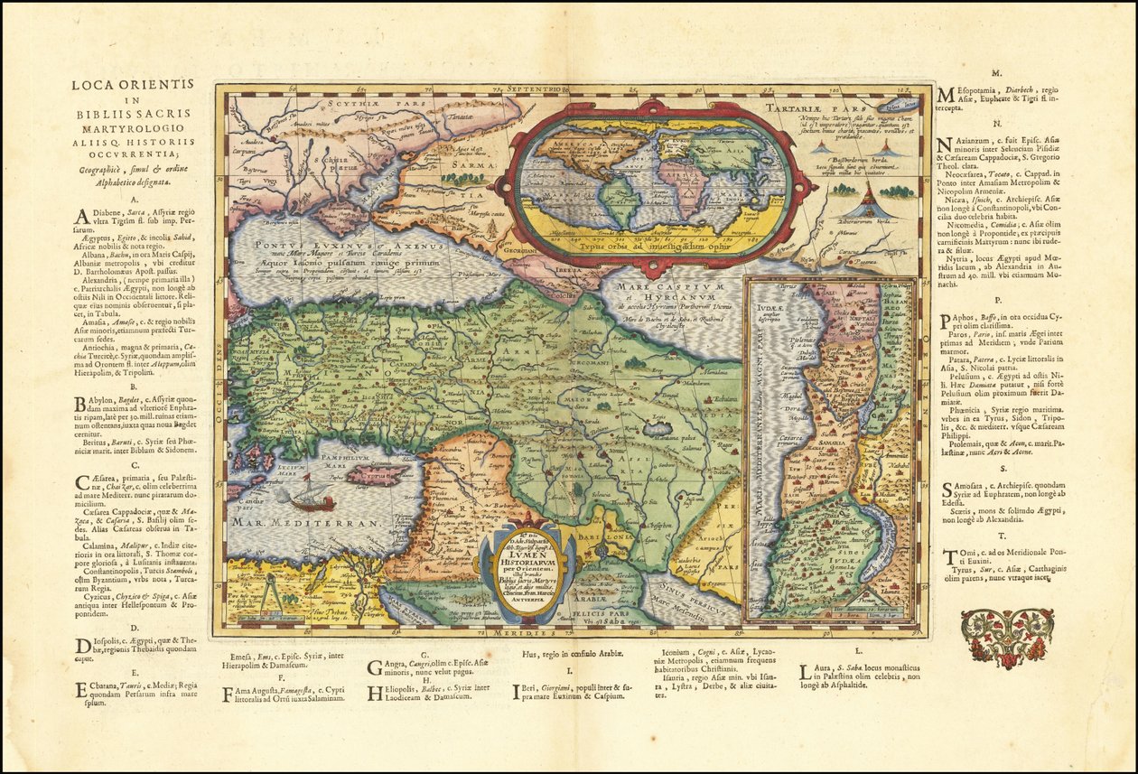 Mappa del mondo antico del 1624 basata sulla Bibbia di Abraham Ortelius da Abraham Ortelius
