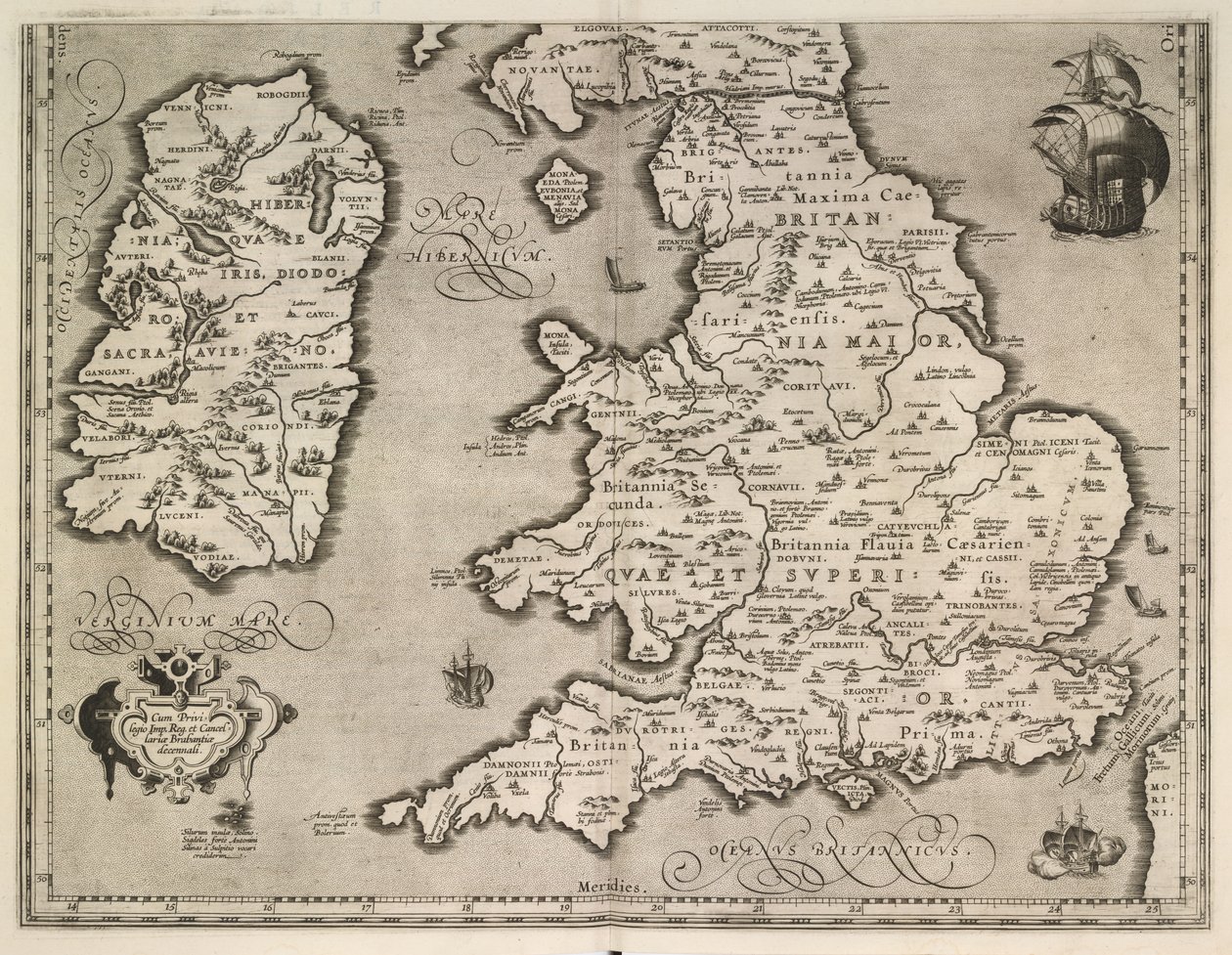 Britannicarum Insularum Vetus Descripto da Abraham Ortelius