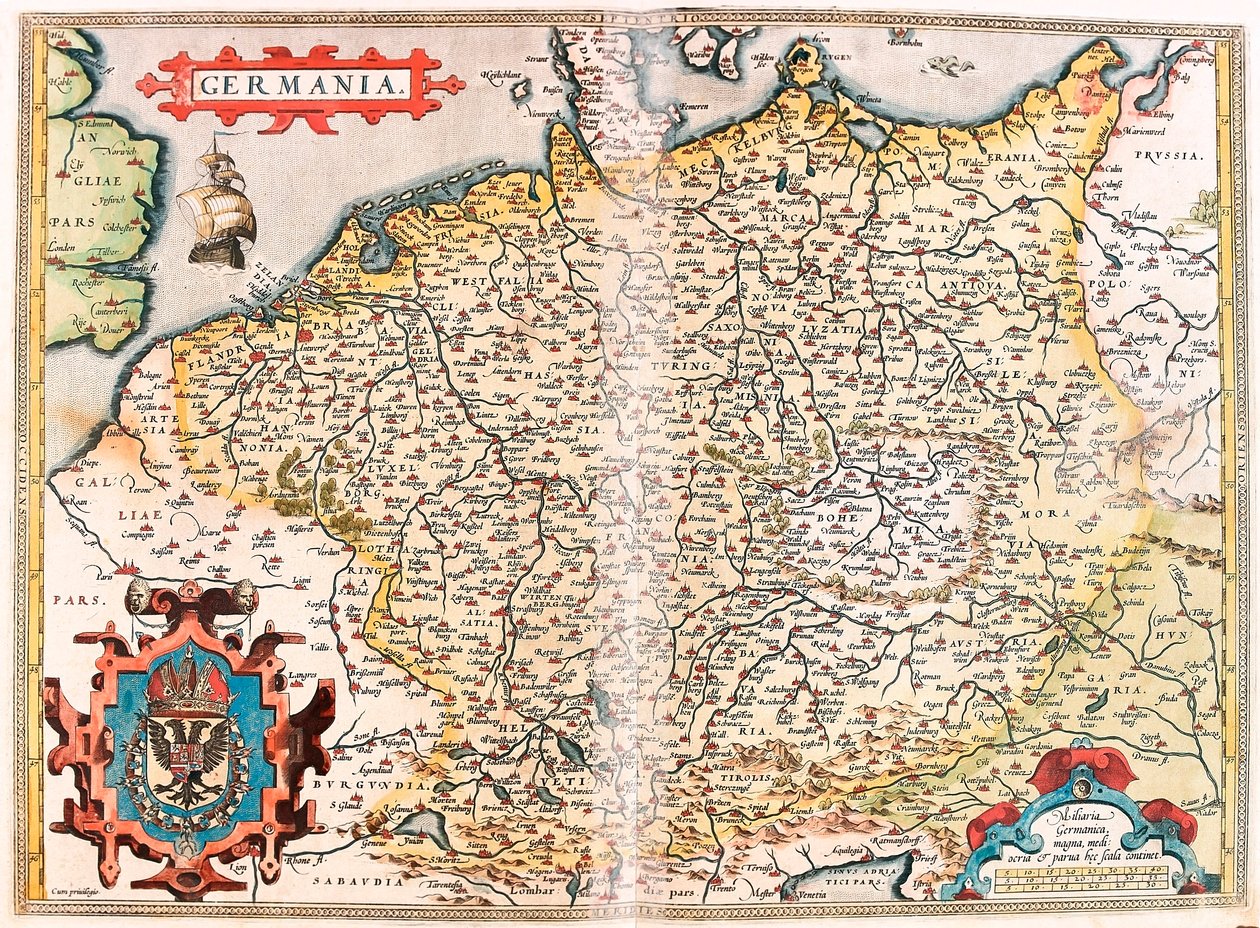 Germania Mappa geografica del territorio della Germania (Sacro Romano Impero) da 