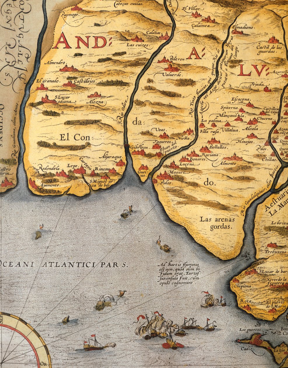 Porto di Palos, di Abraham Ortelius (1528-1598), tavola da Abraham Ortelius