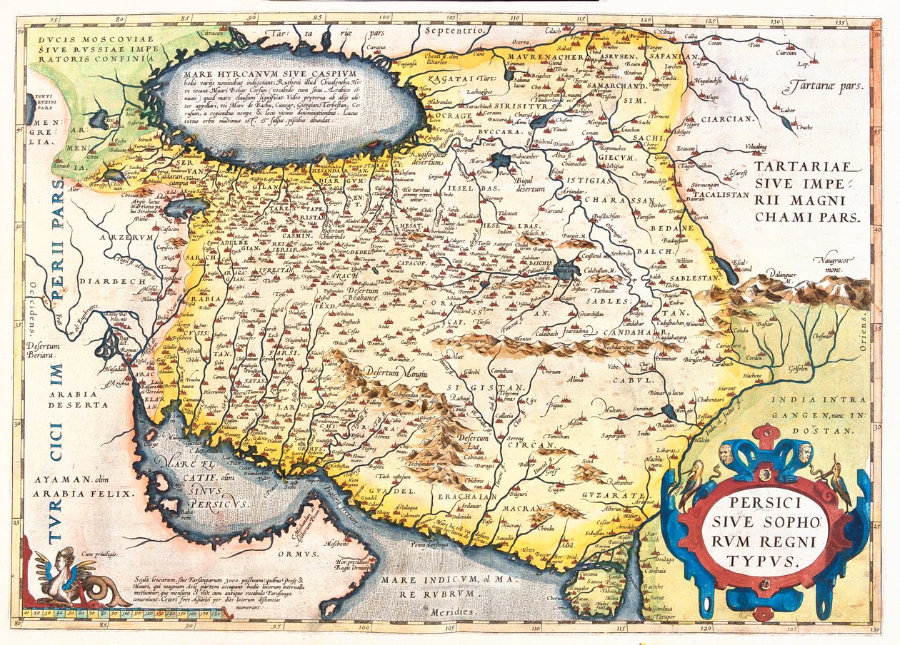 Iran, Pakistan, Afghanistan, Uzbekistan, Turkmenistan da Abraham Ortelius