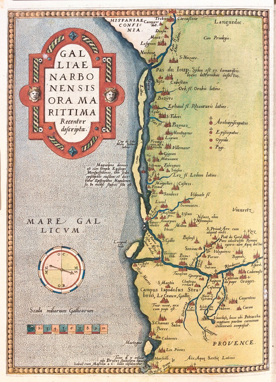 Linguadoca-Rossiglione, Provenza-Alpi-Costa Azzurra, Francia da Abraham Ortelius