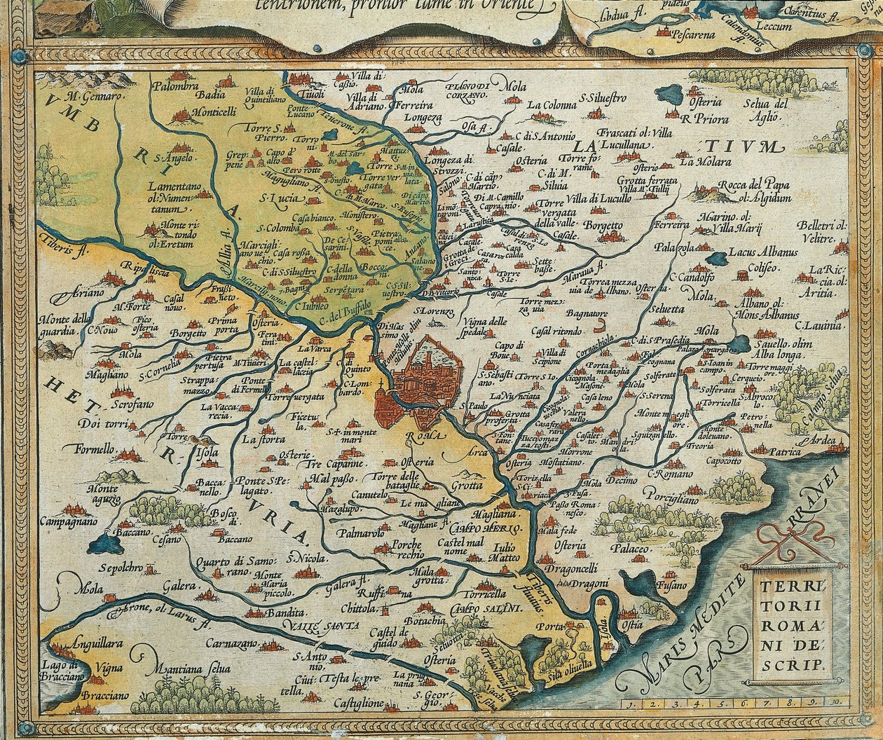 Mappa della regione Lazio, dal Theatrum Orbis Terrarum di Abraham Ortelius da Abraham Ortelius