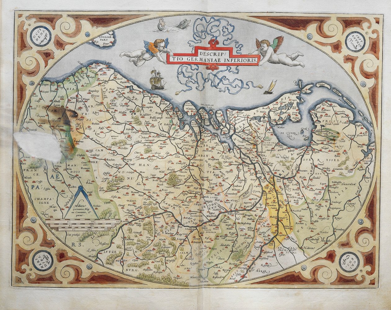 Mappa dei Paesi Bassi, da Theatrum Orbis Terrarum di Abraham Ortelius da Abraham Ortelius