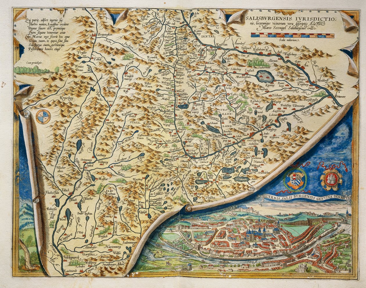 Mappa della diocesi di Salisburgo, Austria, da Theatrum Orbis Terrarum di Abraham Ortelius da Abraham Ortelius