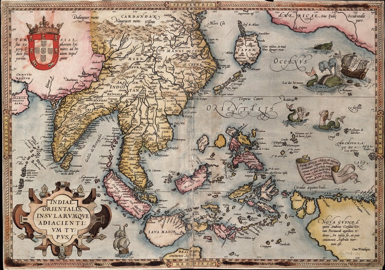 Mappa delle Indie Orientali di Ortelius, c.1570 da Abraham Ortelius