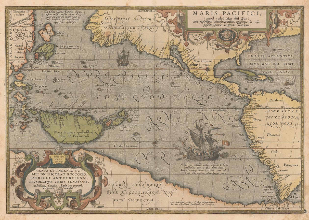 Maris Pacifici dal Theatrum orbis terrarum da Abraham Ortelius