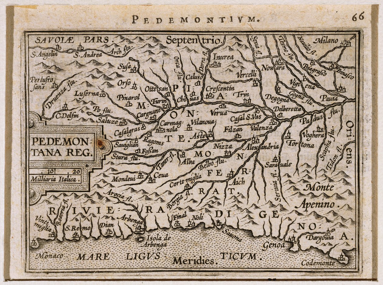 Piemonte e Liguria occidentale. Da Theatrum Orbis Terrarum di Abraham Ortelius da Abraham Ortelius