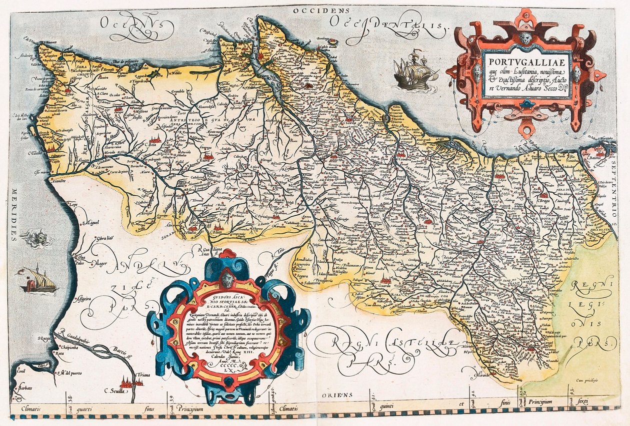 Mappa geografica del territorio del Portogallo da 