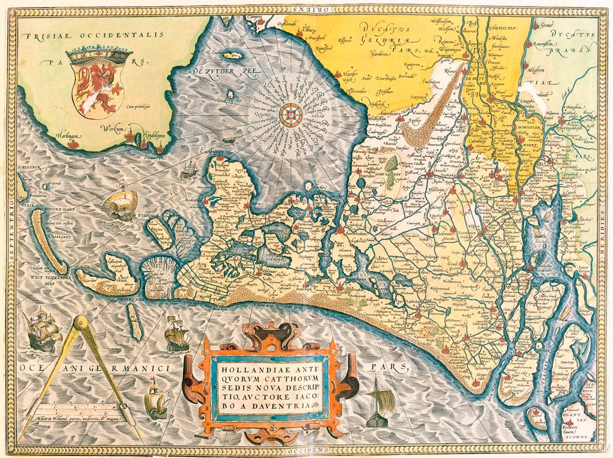 Provincia: Frisia, Olanda Settentrionale, Olanda Meridionale, Brabante Settentrionale, Limburgo, Utrecht, Gheldria, Flevoland, Paesi Bassi da Abraham Ortelius
