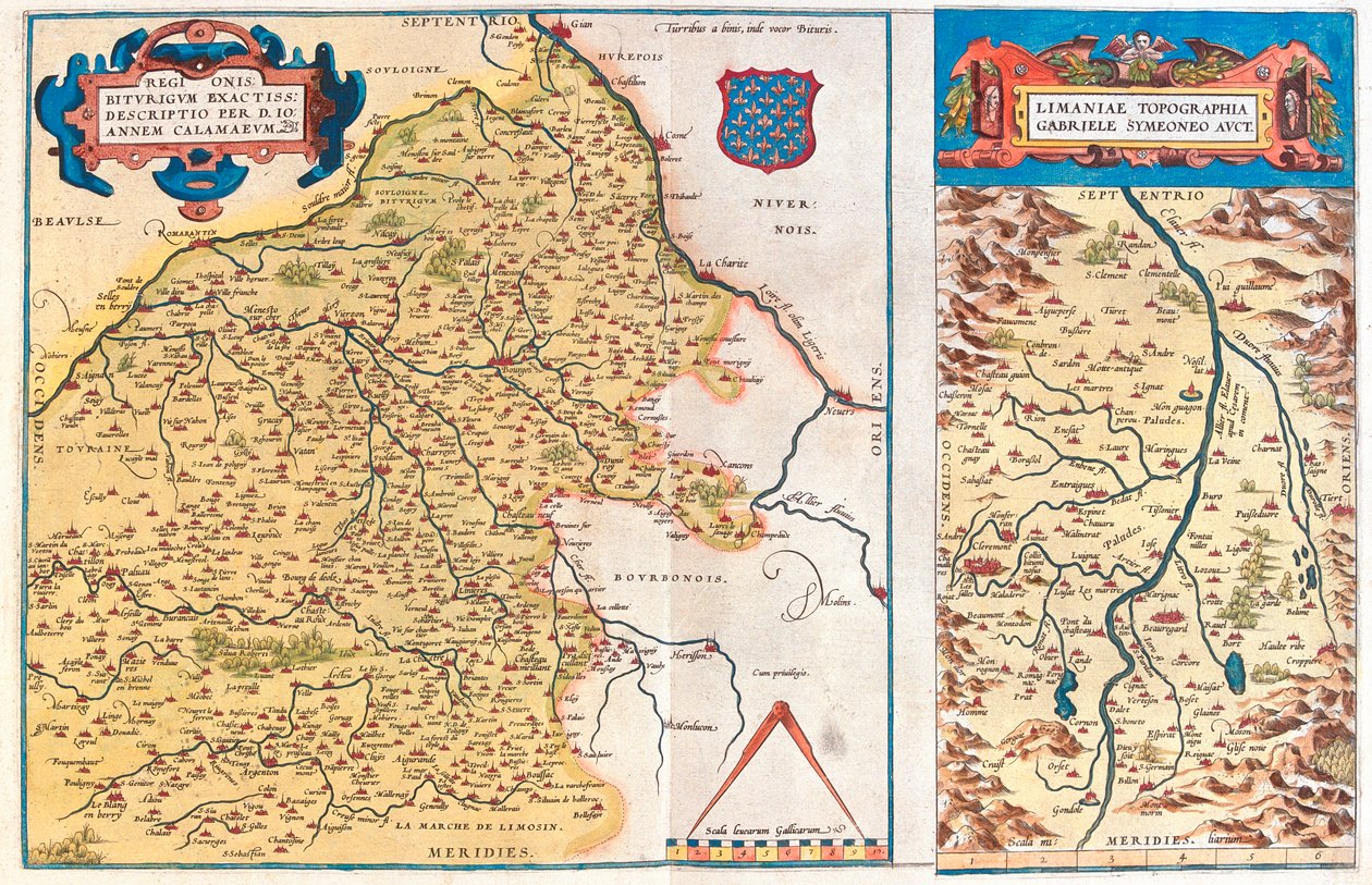 Regione-a: Centro, Borgogna, Alvernia, Limosino Regione-b: Alvernia, Francia da Abraham Ortelius