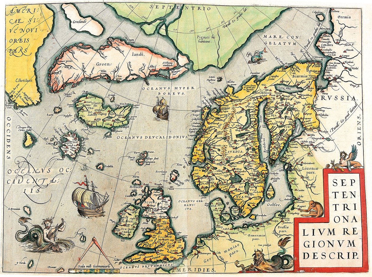 Septentrionalium Regionum Descrip. Mappa geografica della Scandinavia e dell