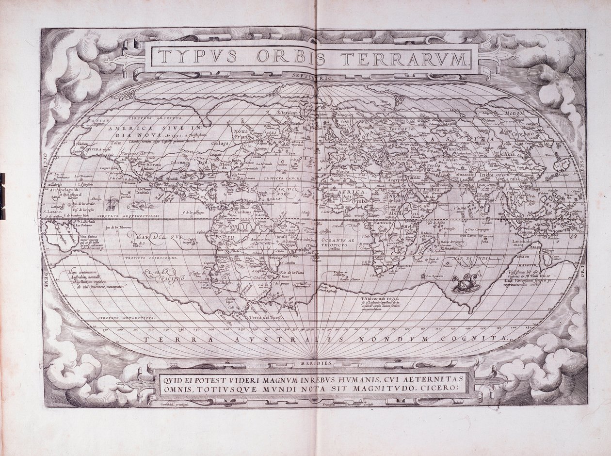 Typus Orbis Terrarum, portolano da Abraham Ortelius