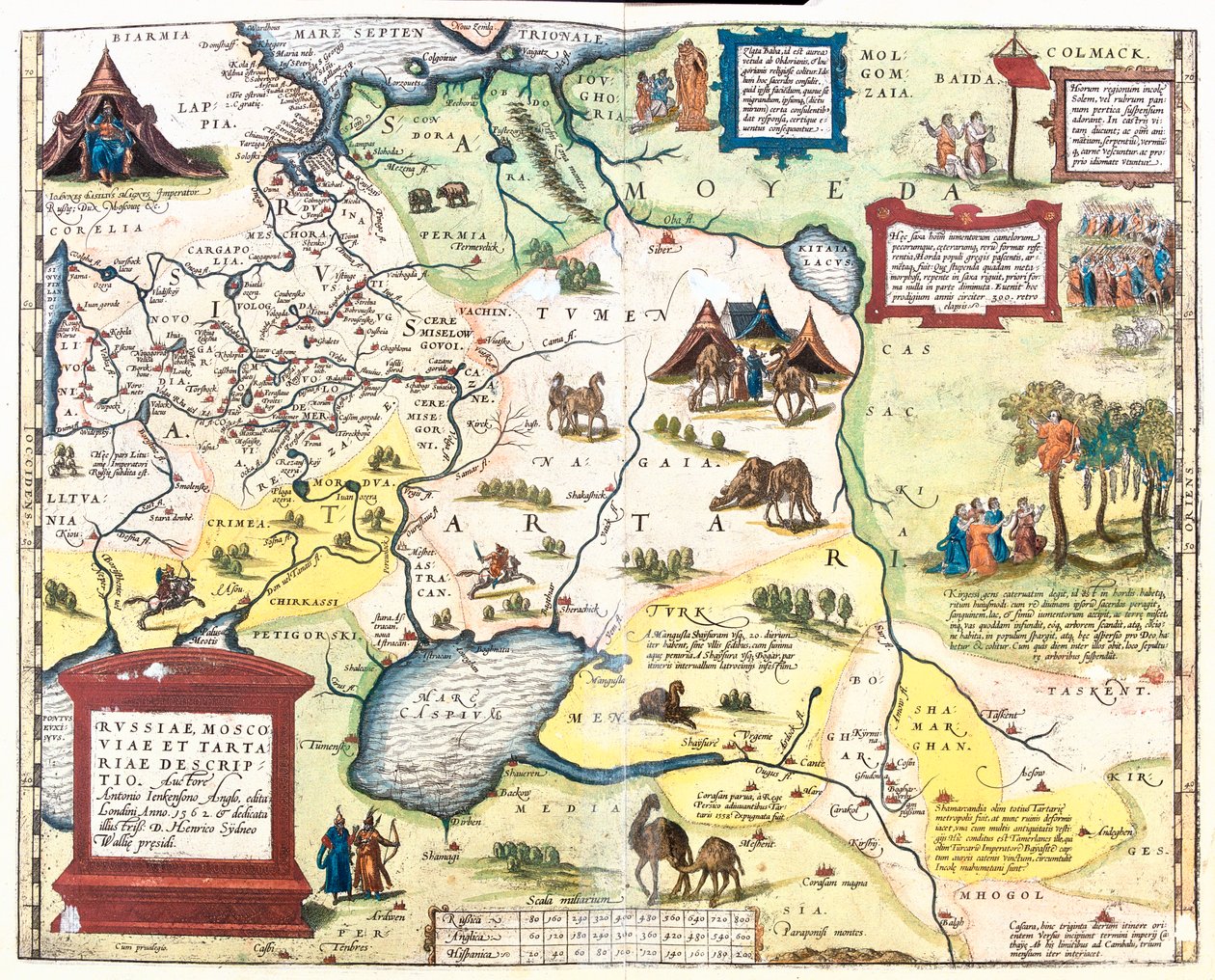 Russia occidentale, Turchia sudorientale, Armenia, Azerbaigian, Iran settentrionale, Turkmenistan, Uzbekistan, Kazakistan occidentale. da Abraham Ortelius