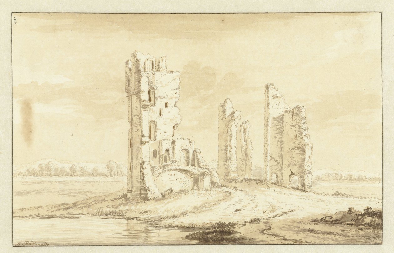Rovine della casa a Kleef, nei pressi di Haarlem da Abraham Rademaker
