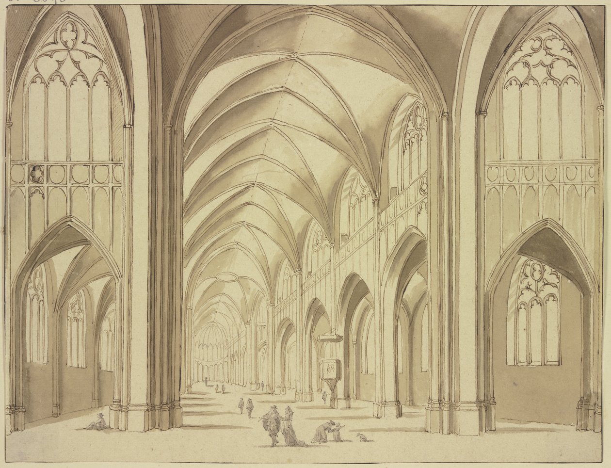 Interno della chiesa di Santa Maria a Utrecht da Abraham Rademaker