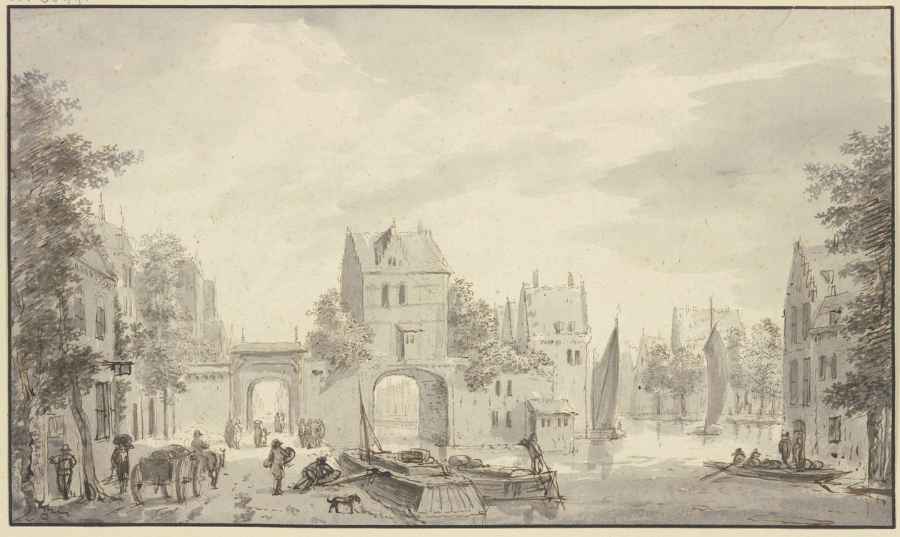 Due porte della città: una via mare e una via terra da Abraham Rademaker
