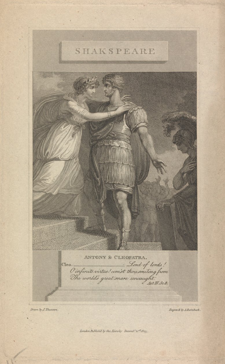 Antonio e Cleopatra Atto IV Sc. 8 da Abraham Raimbach