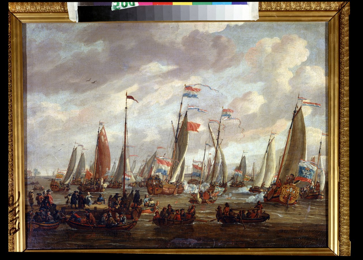 Lo zar Pietro I in visita in Inghilterra nel gennaio 1698 da Abraham Storck