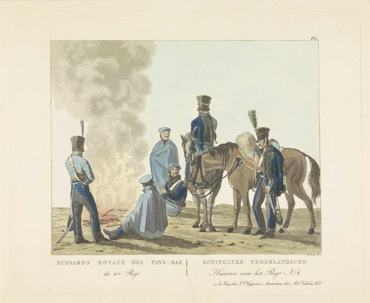 Ussari del 6º reggimento, 1820-1825 da Abraham Vinkeles